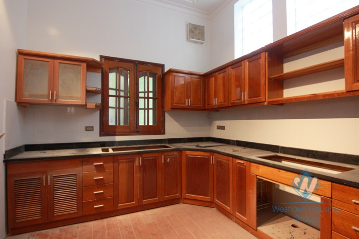 Unfurnished house with large yard for rent in Tay Ho district, Hanoi.